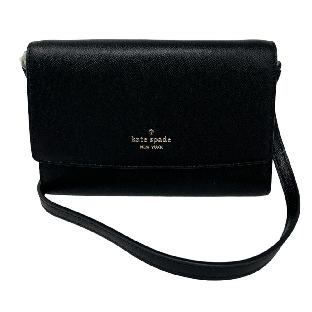 Kate Spade Perry Saffiano Leather Black Crossbody Bag K8709